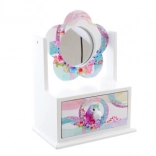 Portagioie in legno con specchietto a fiore Unicorno