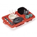 Grande scolapiatti con stoviglie