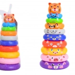 Piramide colorata con anelli e adesivi Animali Piccolo Tigre