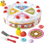 Woopie torta di compleanno con frutta e dolci da tagliare