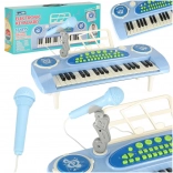 Strumento a tastiera interattivo per bambini con microfono – blu