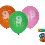 Palloncini gonfiabili 30 cm con numero 9, set da 5 pz