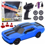 Auto RC drift 4WD con ruote intercambiabili, blu