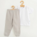 Set bambino in cotone: maglietta e pantaloni in mussola New Baby Kindergarten grigio chiaro 110 (4–5 anni)
