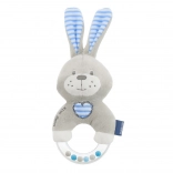 Sonaglio in peluche per bambini Baby Mix coniglietto blu