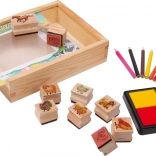 Piccolo set di timbri in legno Fattoria Small Foot
