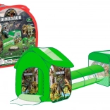 Parco giochi 3 in 1 per bambini – tenda con tunnel e piscina con palline a tema dinosauri