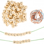 Perline infilabili in legno con lettere small foot – set da 300 pz