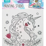 set pittura canvas unicorno fiori