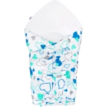 Fascia avvolgente classica con lacci New Baby cuoricini blu