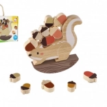 Bino gioco di equilibrio con scoiattolo in legno