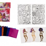 Set creativo stilista di moda con immagini in lamina