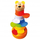 Bino torre colorata 2 in 1 – gioco educativo impilabile con orsetto