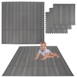 Humbi tappetino puzzle in schiuma 9 pz, grigio, 180 × 180 × 1 cm