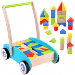 Girello in legno con blocchi per bambini
