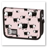 Astuccio scolastico a due alette rosa BAMBINO con cani