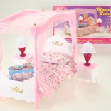 Glorie letto a baldacchino per bambole con lampadine luminose