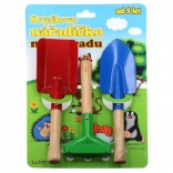 attrezzi da giardino per bambini Talpa – metallo e legno, set 3 pz