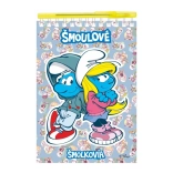 taccuino Puffi con penna, a spirale righe e bianco, 15 × 22 cm