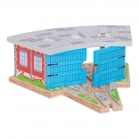 Bigjigs Rail deposito triplo con porte per ferrovie di legno
