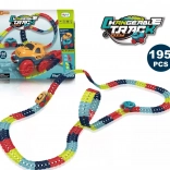 Set trenino con pista automobilistica 195 pezzi con luce