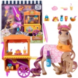 Wild Manes Bailey – figurina di cavallo con carretto rinfrescante e accessori, 18 pezzi