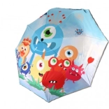 Ombrello divertente per bambini Mostriciattoli con bordo riflettente