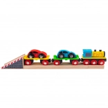 Treno merci in legno con auto e binari BIGJIGS RAIL