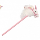 Unicorno su bastone con testa in peluche ed effetti sonori