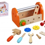 Set di attrezzi in legno per bambini, 16 pezzi con box
