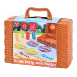 Cestino da picnic con stoviglie per bambini, 22 pezzi