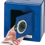 Cassetta dei soldi in metallo - Cassaforte blu