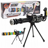 Mitragliatrice rotante Gatling per bambini su treppiede con luce, suoni e vibrazioni – nera