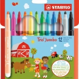 Stabilo Trio Jumbo set di pennarelli, 12 colori