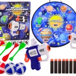 Gioco di tiro spaziale Space Adventure con bersaglio, pistole e dardi