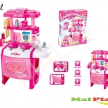 Cucina giocattolo rosa a batterie con luci e suoni