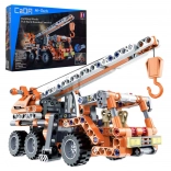 Set di costruzione CaDA gru mobile 22 cm, arancione, pull-back, 272 pezzi