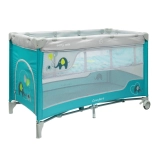 Lettino da viaggio per bambini con letto sospeso Baby Mix elefanti blu