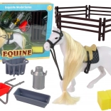 Figura di cavallo con criniera pettinabile e accessori