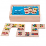 Bigjigs Toys domino in legno – mezzi di trasporto