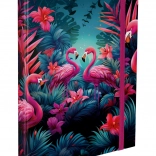 BAAGL Cartellina per quaderni scolastici A4 - fenicotteri