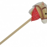 Cavallo a bastone in peluche con suoni 80 cm, beige