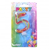 Candela per feste numero 5 – righe