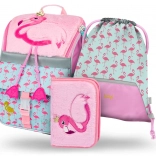Set scolastico BAAGL Zippy Fenicottero: cartella, astuccio e sacca
