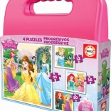 Puzzle in valigetta Disney Principesse 4 in 1