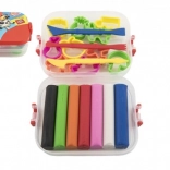 Set di paste modellabili e formine in scatola di plastica