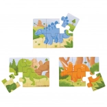 puzzle in legno 3 in 1 dinosauri BIGJIGS TOYS