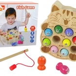 Gioco di pesca magnetica in legno con gatti