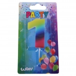 Candela party numero 1 arcobaleno