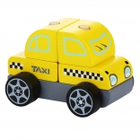 Taxi macchina puzzle in legno 5 pezzi